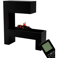 GLOW FIRE Elektrokamin Mozart Wasserdampf Kamin, Elektrischer Kamin, Wasserdampfkamin mit 3D Feuer und Knisterfunktion schwarz