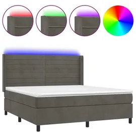 vidaXL Boxspringbett 180 x 200 cm Dunkelgrau