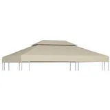 vidaXL Pavillon-Dachplane Ersatzdach 310 g/m2 Beige 3×4 m