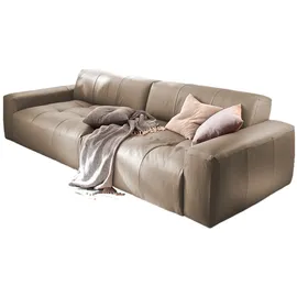 KAWOLA Big Sofa PALACE 3-Sitzer mit Sitztiefenverstellung Leder taupe