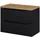 [en.casa] Waschtischunterschrank Skelbolu 80,4 x 59,5 x 40 cm Schwarz/Eiche