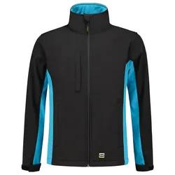 Softshelljacke Bicolor "402002" Workwear - 8XL - black/turquoise
