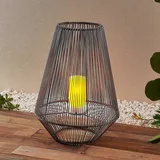 LINDBY Kaati LED-Solar-Laterne Rattanoptik