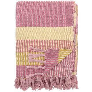 Bloomingville Decke Isnel aus recycelter Baumwolle, L160xB130 cm, pink