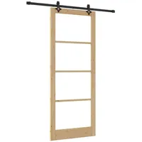 vidaXL Haustür Schiebetür ORKDAL Natürlich und Schwarz 93 x 232 cm (1-St) schwarz