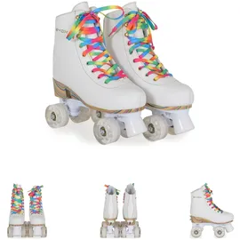 Byox Rollschuhe Donna weiß, PU-Rollen mit Glitzer, ABEC-5 Lager, versch. Größen Größen:Gr. 27-30