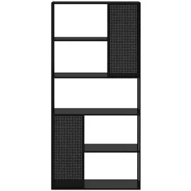 [en.casa] Vehmaa Standregal 90 x 30 x 188 cm Schwarz