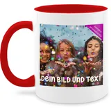 Tasse Tassen 325ml - Foto eigenem - Fotogeschenk I Geschenk Bild personalisiert I Geschenk mit Bild I Custom Photo - 325 ml - Rot - selbst gestaltet fototasse selber gestalten druck kaffeetasse