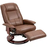 HOMCOM Relaxsessel mit Liegefunktion, Fußstütze, Drehbar (Liegesessel, 1-St., Fernsehsessel), für Wohnzimmer, Büro, Braun braun