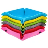 OliviaLiving Filz-Aufbewahrungskorb, faltbar, für Schreibtisch, Make-up, Organizer für Zuhause, Büro, Schreibtisch, schöne Caddy-Behälter (mehrfarbig, 6er-Pack)