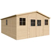 TIMBELA Gartenhaus 4,18 x 4,93 m Beige
