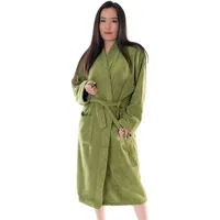 Ege Organics Frottee Unisex Bademantel aus Bio Baumwolle Olivgrün XXL