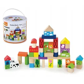 New Classic Toys Viga 50285 50-teiliges Block-Set - Bauernhof
