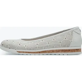 Jana Damen Ballerinas Runde Spitze Vegan, Weiß 41 EU
