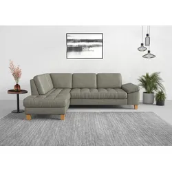 Ecksofa SIT & MORE "Westham L-Form", grau, B:261cm H:88cm T:179cm, 100% Polyester, Sofas, mit Ottomane, mit oder ohne Bettfunktion, Bettkasten, Verstellung