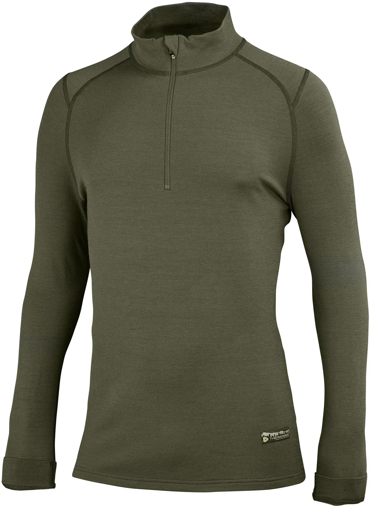Thermowave Langarmshirt Merino Arctic 1/2 Zip, forest green, 3XL