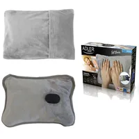 Adler AD 7427 Elektrische Wärmflasche mit weichem Bezug, Wärmflaschenwärmer 360 W, Wärmekissen für Erwachsene und Kinder, hält Temperatur bis 5 Stunden, Kissen, Bettflasche, blau,