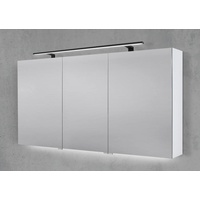Spiegelschrank 140 cm mit MULTI LED Aufsatzleuchte Doppelspiegeltüren Beton Anthrazit