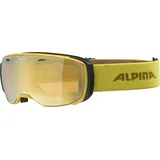 Alpina ESTETICA Q-LITE - Verspiegelte, Kontrastverstärkende OTG Skibrille Mit 100% UV-Schutz Für Erwachsene, curry, One Size