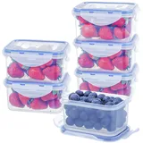 EASYLOCK 6er-Set 500ML Kunststoff Frischhaltedosen Mit Deckel Klein, Meal Prep Boxen, Rechteckig Aufbewahrungsbox Küche, Mikrowellengeschirr, Gefrierdosen 500 ml, Salat To Go Box