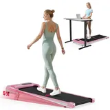 Laufband Klappbar Ohne Haltegriff, Walking Pad für Homeoffice, Unter Schreibtisch Laufband, 2,5 HP Motor,1-6 km/h, LED Display, 120 kg Tragkraft, ... - Rosa