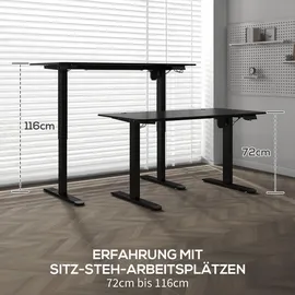 Vinsetto Schreibtisch 140 x 70 cm mit 4 Memory-Voreinstellungen Schwarz