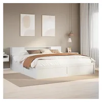 VidaXL Massivholzbett ohne Matratze Weiß 180x200 cm Kiefernholz