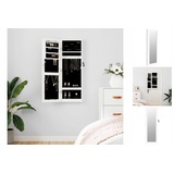 vidaXL Schmuckschrank mit Spiegel Wandmontage Weiß 30x8,5x90 cm - Weiß