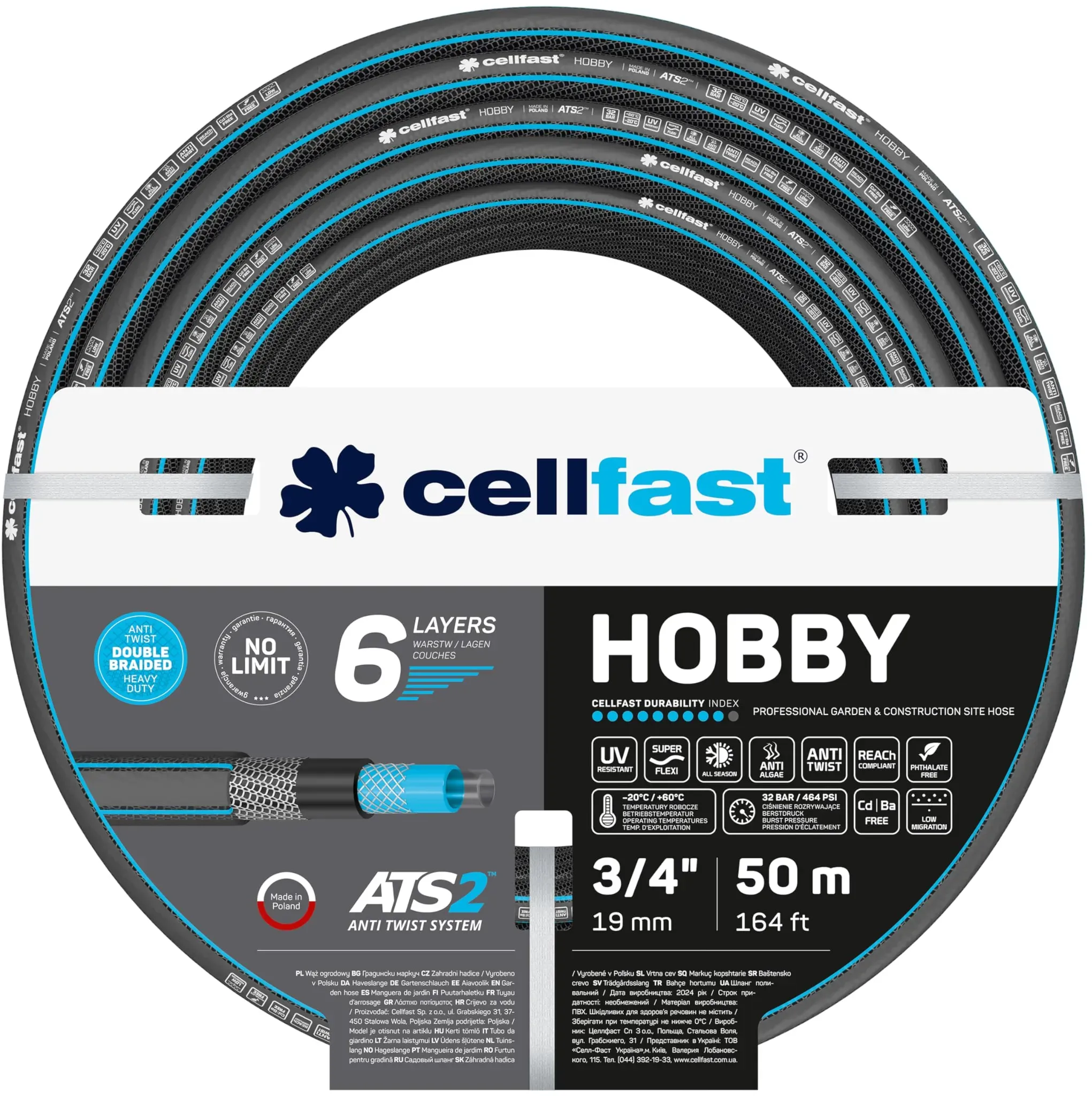 cellfast hobby ats2 gartenschlauch 3 4 - 50 m