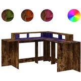 vidaXL LED-Schreibtisch Räuchereiche 152x152x91 cm Holzwerkstoff