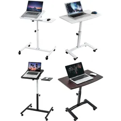Tatkraft Laptop-Tisch höhenverstellbarer Arbeits-Tisch 360 Grad drehbare Räder Bett-Tisch Vanessa 40x45cm in Schwarz und Weiß oder Salute 60x40cm in Braun und Weiß - 