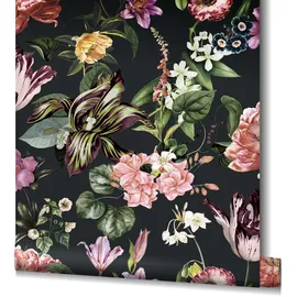 Marburg Vliestapete Floral Leaf 0,53 m x 10 m grün/rosa/schwarz 34193
