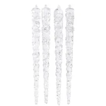 Kaemingk Eiszapfen Anhänger Klar Leuchtend in Dunkelheit 15cm 4 Stück