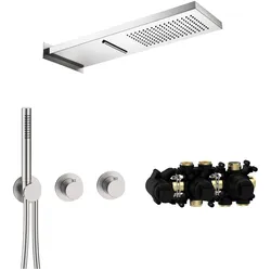 Herzbach MODUL7 IX Duschsystem T-MU2 mit Thermostat und Regenbrause eckig