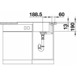 Blanco AXIA III 45 S mit Esche-Compound-Schneidbrett schwarz
