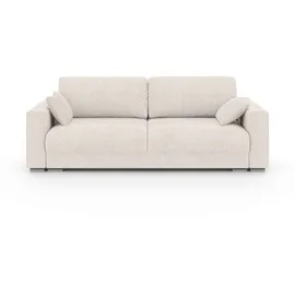 Home Affaire 3-Sitzer HOME AFFAIRE "Stevinson Schlafsofa mit Bettkasten, Maße B/H/T: 229/87/97 cm", beige (creme), B:229cm H:87cm T:97cm, 100% Polyester, Sofas, mit Wellenunterfederung, 2 Rückenkissen und 2 Zierkissen