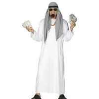 FIESTAS GUIRCA | Arabischer Scheich Kostüm für Erwachsene (52-54/L) - Tunika, Band und Schal für Männer - Prinz der Wüste Kostüme für Partys und Events - Ideal für Karneval und Halloween - Weiß