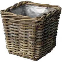 Van der Leeden Rattan Übertopf 27 x 27 x 25 cm Grau