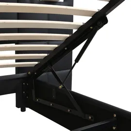 lanki international gmbh Polsterbett 180 x 200 cm Schwarz
