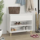 LAPOOH Schuhregal, Shoe Rack, Schuhständer, Schuh Regal, Schuhschrank, Kleinmöbel, Schuhe Regalsystem, Hochglanz-Weiß 70x36x60 cm Holzwerkstoff