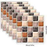 6 Selbstklebende Fliesenaufkleber, Wasserfeste Tapetenaufkleber, Dekorative Fliesenaufkleber Für Küche, Bad, Mosaikdesign, Zementfliesen-wanddekoration Für Badezimmer
