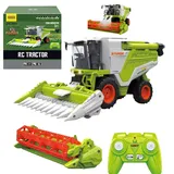 Coil RC-Traktor, Bauernhof Traktor, Mähdrescher Truck, Bauernhofspielzeug, Ferngesteuert, 6-Kanal Funk-Traktor, 1:24, Frequenz: 2,4 GHz, Ton, Licht - Grün