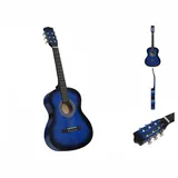 vidaXL Klassikgitarre für Anfänger und Kinder Blau 3/4 36"