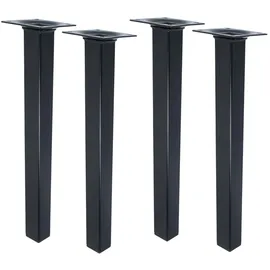 MS Beschläge 300mm Stilvolles 4er Set Möbelbeine Stützfüße Schwarz eckig Möbelfüße Sofafüße