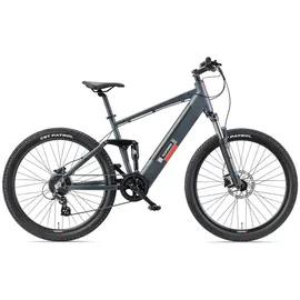 Telefunken E-Mountainbike Fully Aufsteiger M936 27,5 Zoll 8-Gang Pedelec Mountainbike E-MTB Elektrofahrrad grau