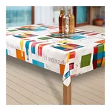 laro Tischdecke Wachstuch-Tischdecken Abwaschbar Party. rot/blau rechteckig bunt 160 cm x 118 cm