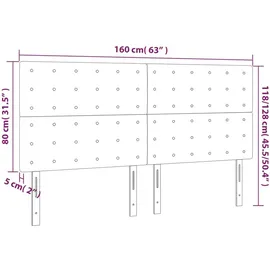 vidaXL Kopfteile 4 Stk. Dunkelgrau 80x5x78/88 cm Samt