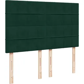 vidaXL Boxspringbett 140 x 200 cm Dunkelgrün