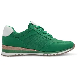 Marco Tozzi Damen Sneaker flach mit Reißverschluss Vegan, Grün (Leaf green com), 39 EU