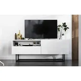 meble lindner TV-Lowboard 120x46x35 cm Weiß Matt/Metall